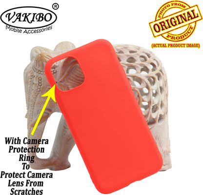 VAKIBO 1.2 MM Thick Red Coloured Soft TPU Rubber Back Cover Case With Camera Protection Ring Suitable for Apple iPhone 11 Pro