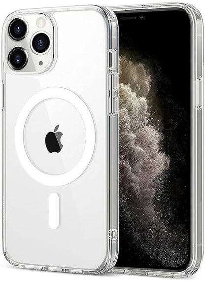 VAKIBO Megnatic Magsafe Transparent Soft with Hard back Back Cover Case With Camera Protection Ring Suitable for Apple iPhone 11 Pro