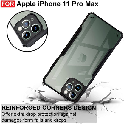 VAKIBO Best Selling Black and Transparent Back Cover Case Made With Soft TPU and Acrylic With 4 Corner and Camera Protection Suitable for Apple iPhone 11 Pro Max