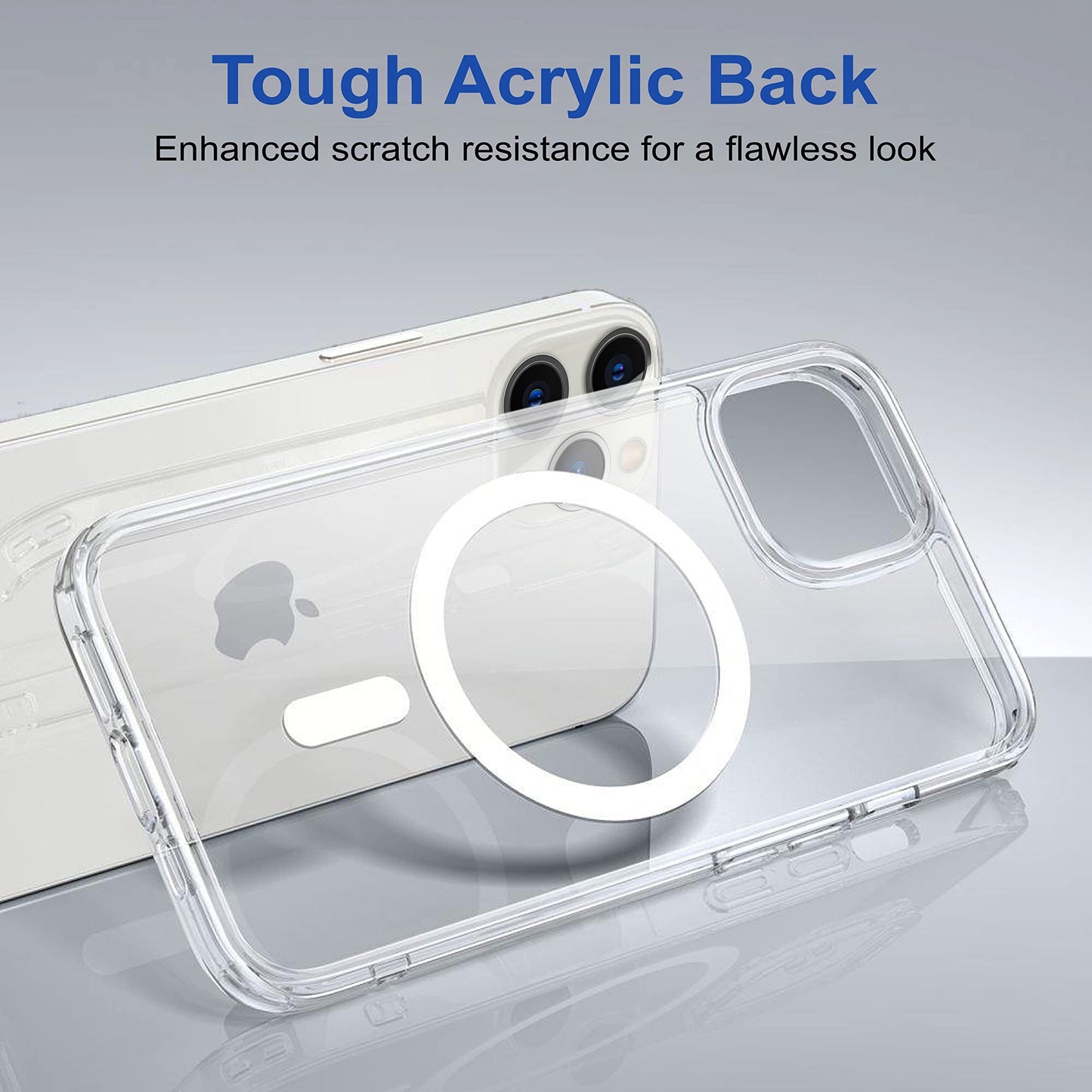VAKIBO Megnatic Magsafe Transparent Soft with Hard back Back Cover Case With Camera Protection Ring Suitable for Apple iPhone 11 Pro Max
