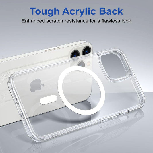 VAKIBO Megnatic Magsafe Transparent Soft with Hard back Back Cover Case With Camera Protection Ring Suitable for Apple iPhone 11 Pro Max