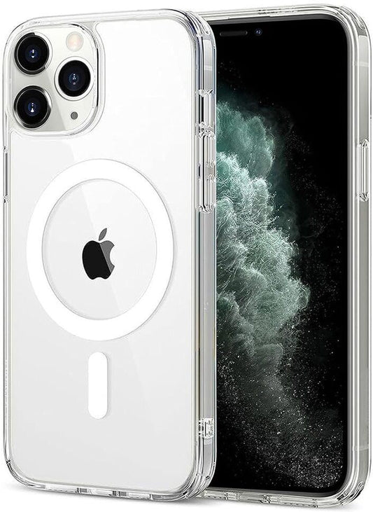 VAKIBO Megnatic Magsafe Transparent Soft with Hard back Back Cover Case With Camera Protection Ring Suitable for Apple iPhone 11 Pro Max