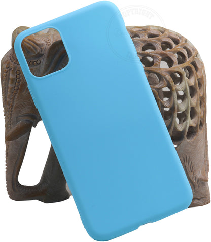 VAKIBO 1.2 MM Thick Sky Blue Coloured Soft TPU Rubber Back Cover Case With Camera Protection Ring Suitable for Apple iPhone 11 Pro Max