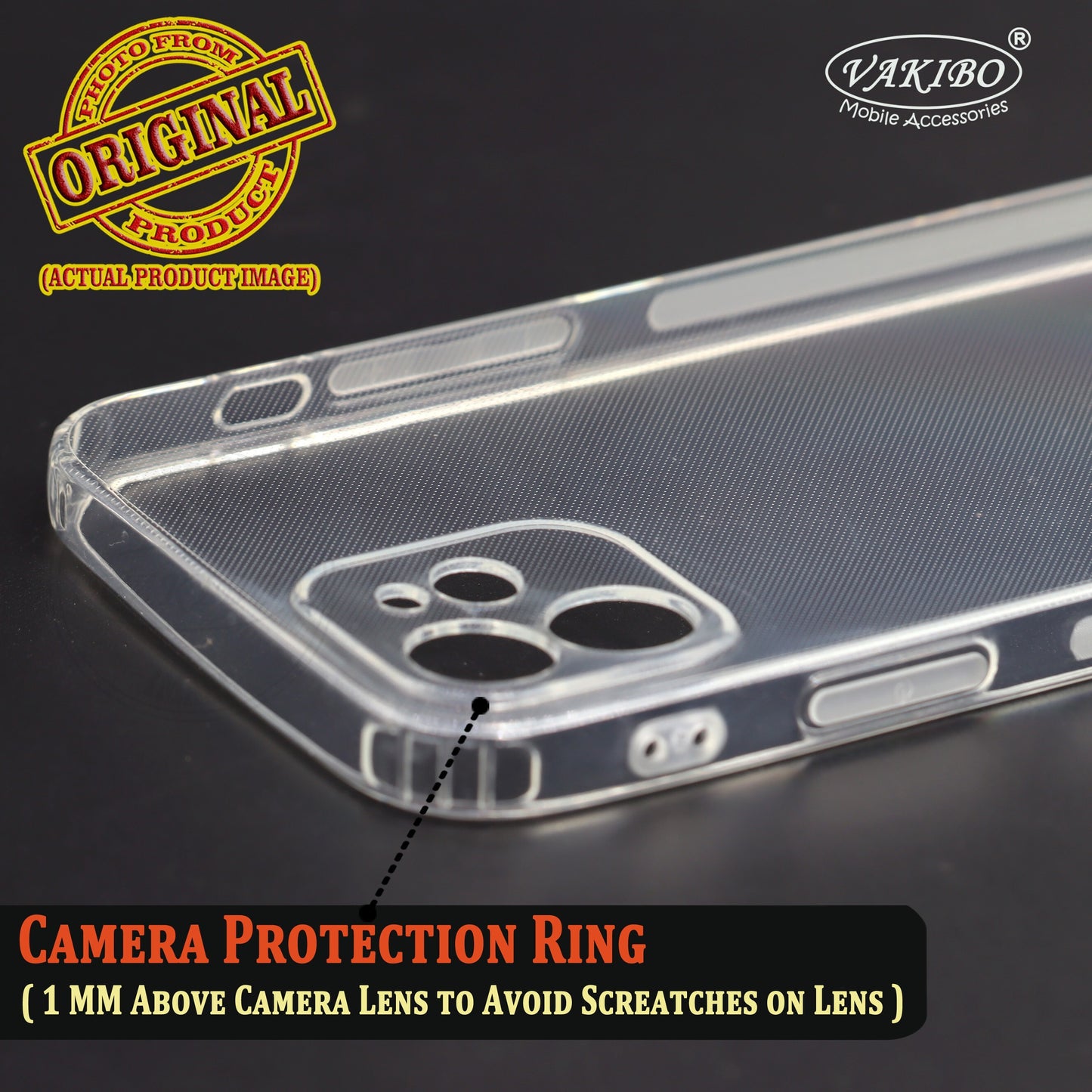 VAKIBO Premium Clear 1.5MM Thick Transparent Soft TPU Rubber Back Cover Case With Camera Protection Suitable for Apple iPhone 12