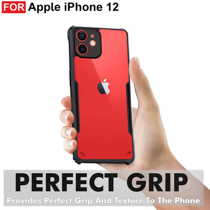 VAKIBO Super Premium Black Border Transparent Case With Corner Protection & Camera Protection Suitable for iPhone 12