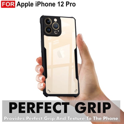 VAKIBO Best Selling Black and Transparent Back Cover Case Made With Soft TPU and Acrylic With 4 Corner and Camera Protection Suitable for Apple iPhone 12 Pro