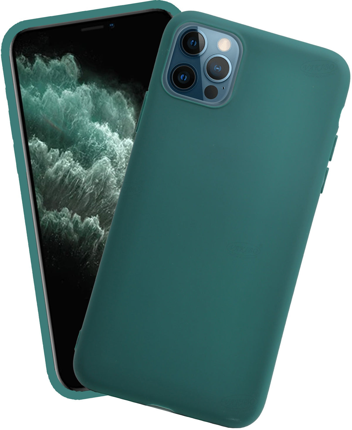 VAKIBO 1.2 MM Thick Green Coloured Soft TPU Rubber Back Cover Case With Camera Protection Ring Suitable for Apple iPhone 12 Pro