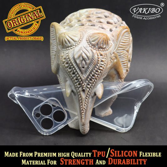 VAKIBO Premium Clear 1.5MM Thick Transparent Soft TPU Rubber Back Cover Case With Camera Protection Suitable for Apple iPhone 12 Pro Max