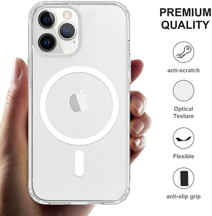 VAKIBO Megnatic Magsafe Transparent Soft with Hard back Back Cover Case With Camera Protection Ring Suitable for Apple iPhone 12 Pro Max
