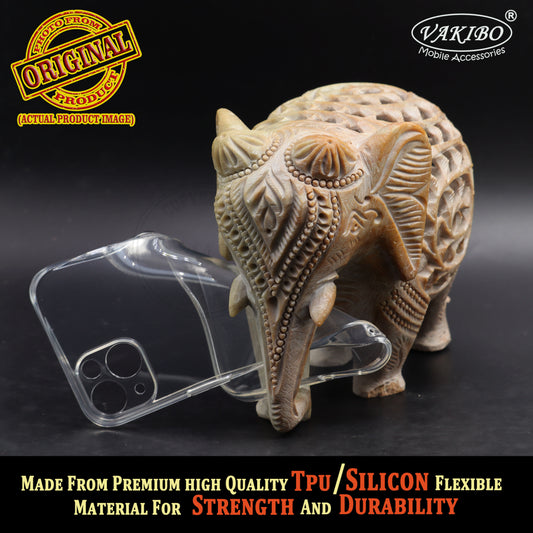 VAKIBO Premium Clear 2MM Thick Transparent Soft TPU Rubber Back Cover Case With Camera Protection Suitable for Apple iPhone 13