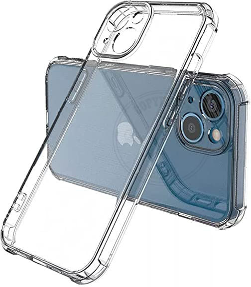 VAKIBO Premium Clear 2MM Thick Transparent Soft TPU Rubber Back Cover Case With Camera Protection Suitable for Apple iPhone 13
