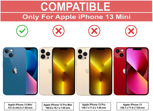 VAKIBO Best Selling Black and Transparent Back Cover Case Made With Soft TPU and Acrylic With 4 Corner and Camera Protection Suitable for Apple iPhone 13 Mini