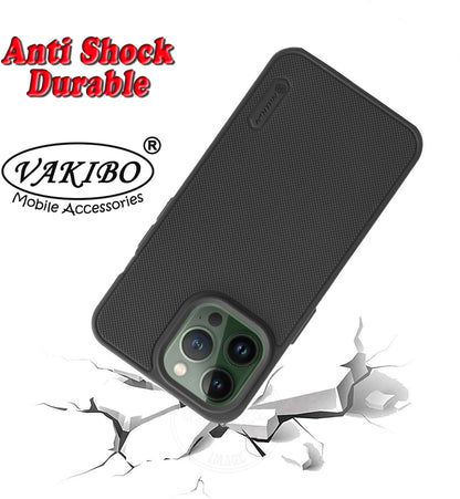 VAKIBO Dotted Black Coloured Made with Silicon Rubber TPU Back Cover Case Suitable for iPhone 13 Pro