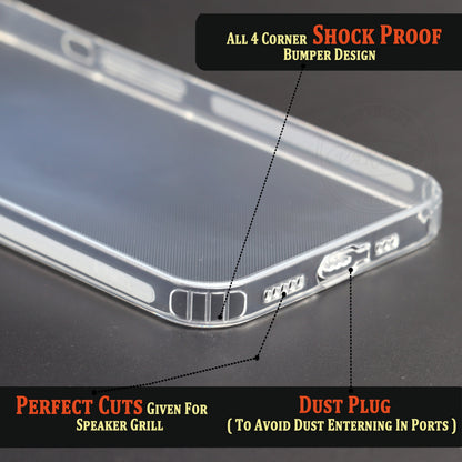 VAKIBO Super Premium Soft TPU Transparent Case With Dustplug,Side Grip,Corner Protection,lanyard Cuts,Camera Protection Suitable for iPhone 13 Pro
