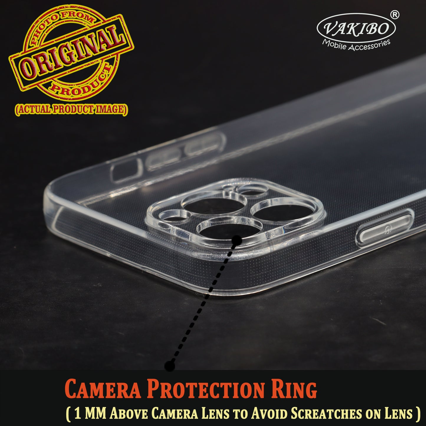 VAKIBO Premium Clear 2MM Thick Transparent Soft TPU Rubber Back Cover Case With Camera Protection Suitable for Apple iPhone 13 Pro Max