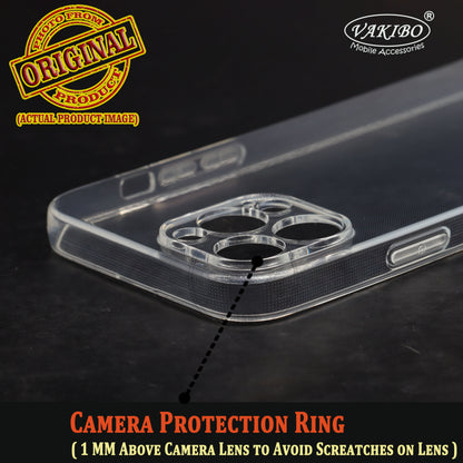 VAKIBO Premium Clear 2MM Thick Transparent Soft TPU Rubber Back Cover Case With Camera Protection Suitable for Apple iPhone 13 Pro Max