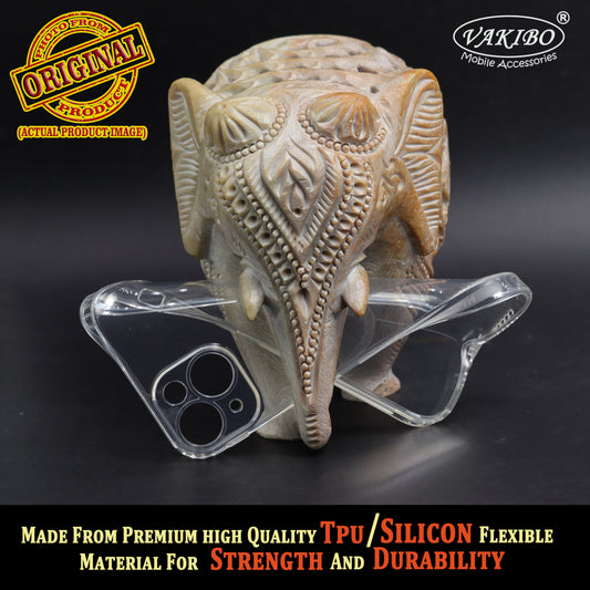 VAKIBO Premium Clear 1.5MM Thick Transparent Soft TPU Rubber Back Cover Case With Camera Protection Suitable for Apple iPhone 14