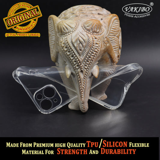 VAKIBO Premium Clear 1.5MM Thick Transparent Soft TPU Rubber Back Cover Case With Camera Protection Suitable for Apple iPhone 14 Plus