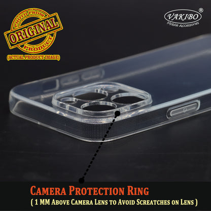 VAKIBO Premium Clear 2MM Thick Transparent Soft TPU Rubber Back Cover Case With Camera Protection Suitable for Apple iPhone 14 Pro Max