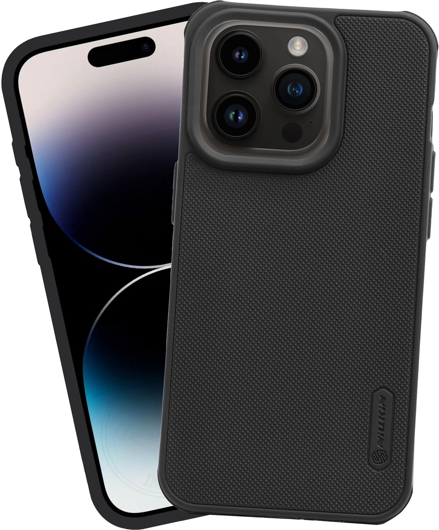 VAKIBO Niukin Dotted Design Black Coloured Soft TPU Rubber Back Cover Case With Camera Protection Ring Suitable for Apple iPhone 14 Pro