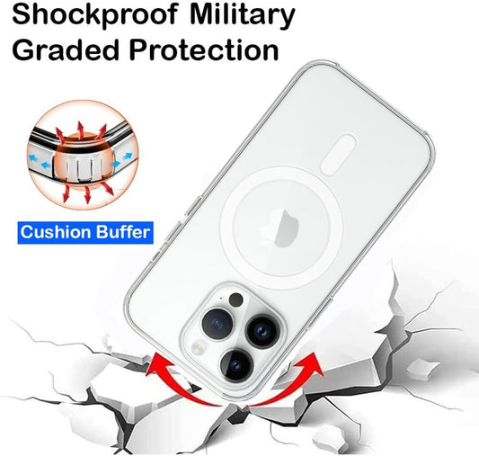 VAKIBO Megnatic Magsafe Transparent Soft with Hard back Back Cover Case With Camera Protection Ring Suitable for Apple iPhone 14 Pro Max