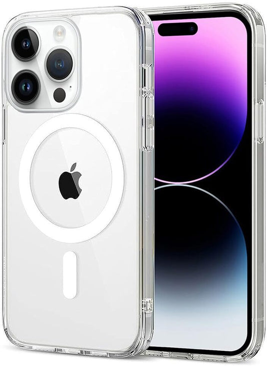VAKIBO Megnatic Magsafe Transparent Soft with Hard back Back Cover Case With Camera Protection Ring Suitable for Apple iPhone 14 Pro Max