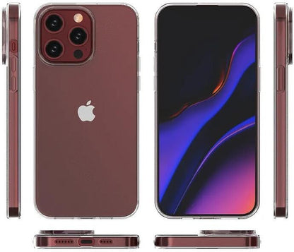 VAKIBO Premium Clear 2MM Thick Transparent Soft TPU Rubber Back Cover Case With Camera Protection Suitable for iPhone 16 Pro