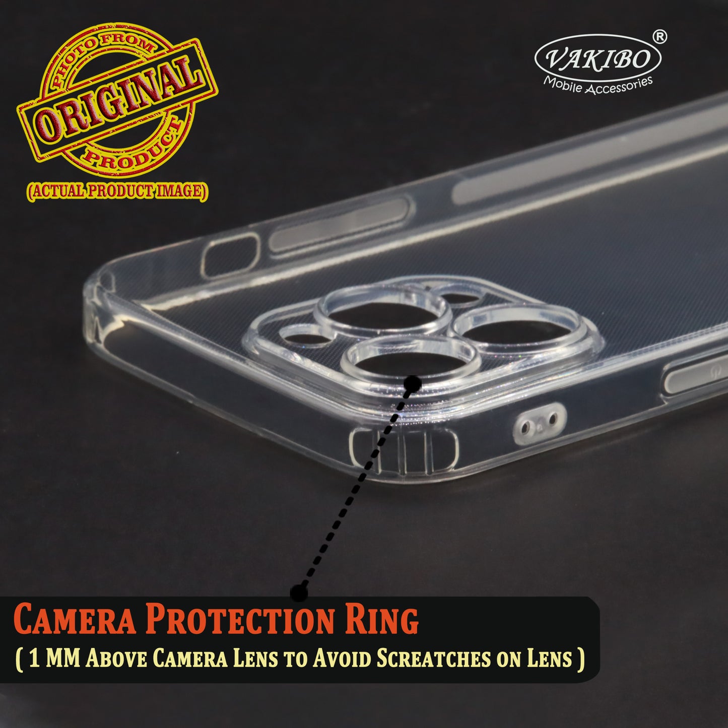 VAKIBO Premium Clear 1.5MM Thick Transparent Soft TPU Rubber Back Cover Case With Camera Protection Suitable for Apple iPhone 15 Pro Max