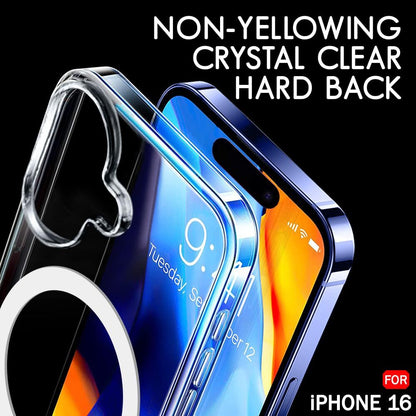 VAKIBO Megnatic Magsafe Transparent Soft with Hard back Back Cover Case With Camera Protection Ring Suitable for Apple iPhone 16