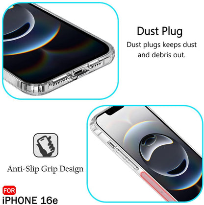 VAKIBO Premium Clear 1.5MM Thick Transparent Soft TPU Rubber Back Cover Case With Camera Protection Suitable for Apple iPhone 16E