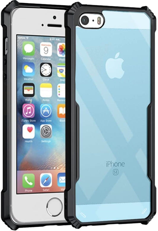 VAKIBO Best Selling Black and Transparent Back Cover Case Made With Soft TPU and Acrylic With 4 Corner and Camera Protection Suitable for Apple iPhone 5