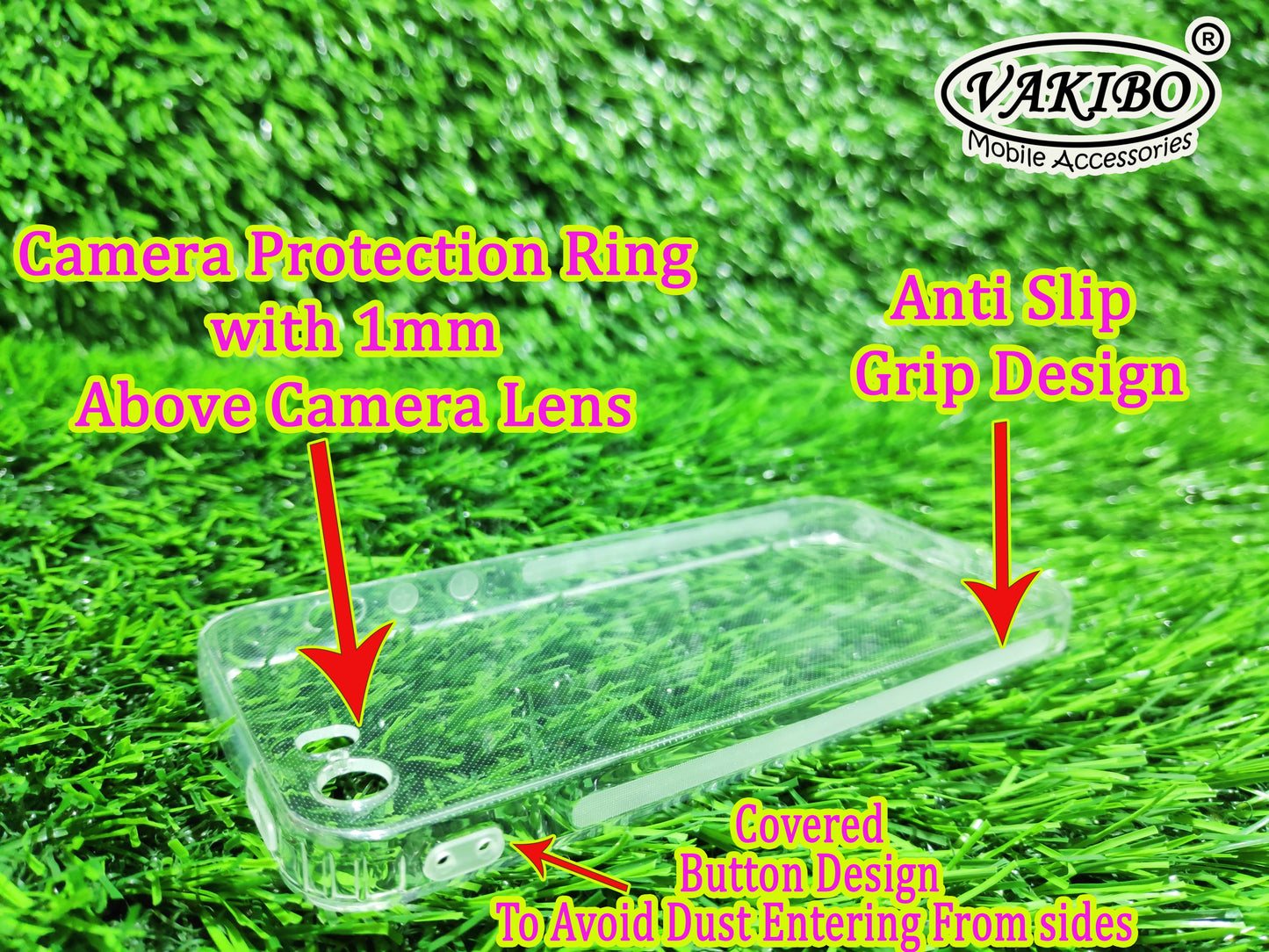 VAKIBO Premium Clear 1.5MM Thick Transparent Soft TPU Rubber Back Cover Case With Camera Protection Suitable for Apple iPhone 5