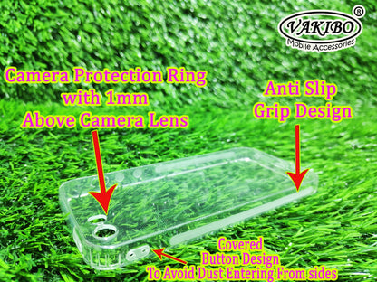 VAKIBO Premium Clear 1.5MM Thick Transparent Soft TPU Rubber Back Cover Case With Camera Protection Suitable for Apple iPhone 5