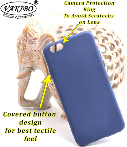 VAKIBO 1.2 MM Thick Blue Coloured Soft TPU Rubber Back Cover Case With Camera Protection Ring Suitable for Apple iPhone 8