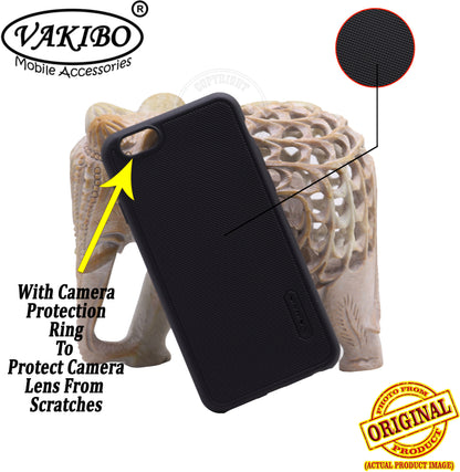 VAKIBO Niukin Dotted Design Black Coloured Soft TPU Rubber Back Cover Case With Camera Protection Ring Suitable for Apple iPhone 6