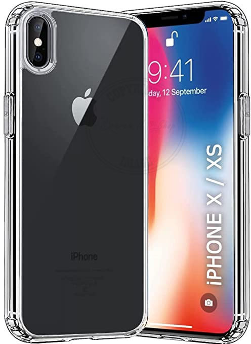 VAKIBO Premium Clear 2MM Thick Transparent Soft TPU Rubber Back Cover Case With Camera Protection Suitable for Apple iPhone X