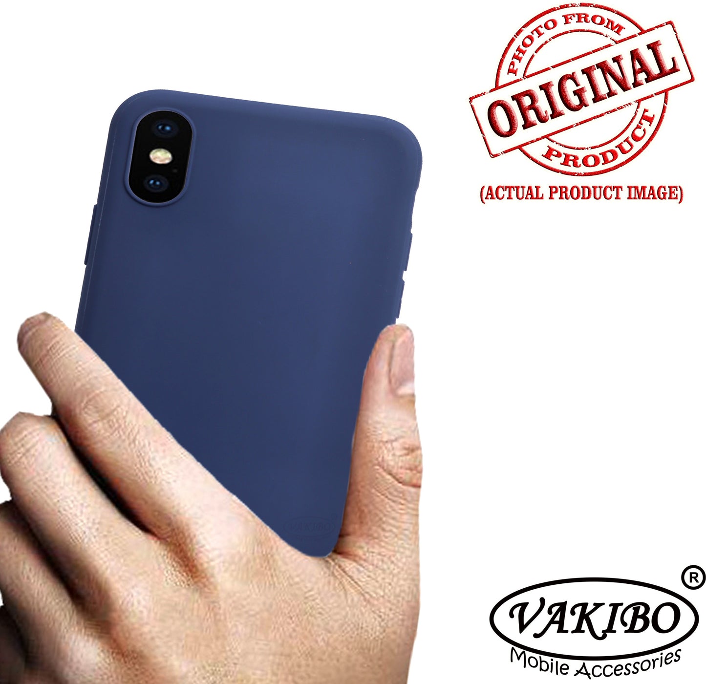 VAKIBO 1.2 MM Thick Blue Coloured Soft TPU Rubber Back Cover Case With Camera Protection Ring Suitable for Apple iPhone X