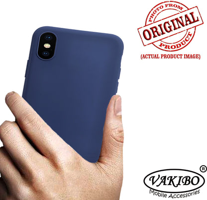 VAKIBO 1.2 MM Thick Blue Coloured Soft TPU Rubber Back Cover Case With Camera Protection Ring Suitable for Apple iPhone X