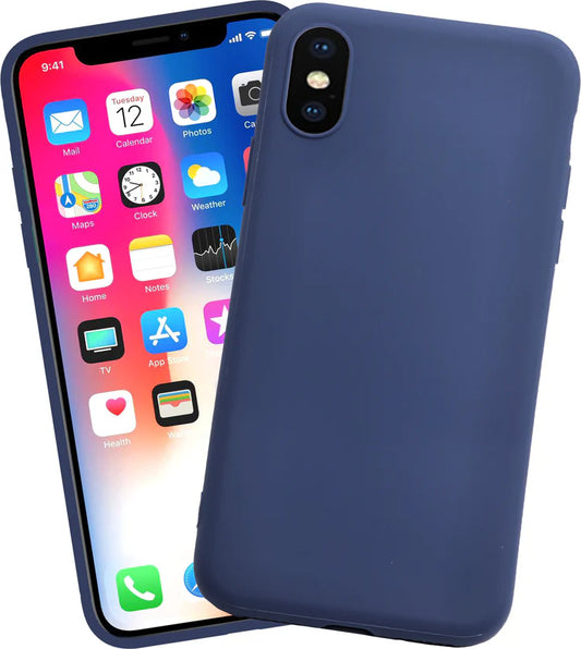 VAKIBO 1.2 MM Thick Blue Coloured Soft TPU Rubber Back Cover Case With Camera Protection Ring Suitable for Apple iPhone XS