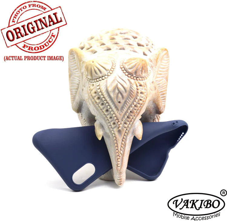 VAKIBO 1.2 MM Thick Blue Coloured Soft TPU Rubber Back Cover Case With Camera Protection Ring Suitable for Apple iPhone XS