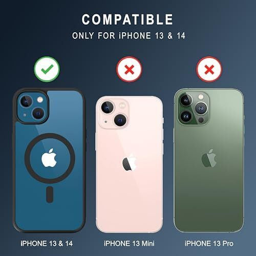 VAKIBO Megnatic Magsafe Black Coloured Soft with Hard back Back Cover Case With Camera Protection Ring Suitable for iPhone 13