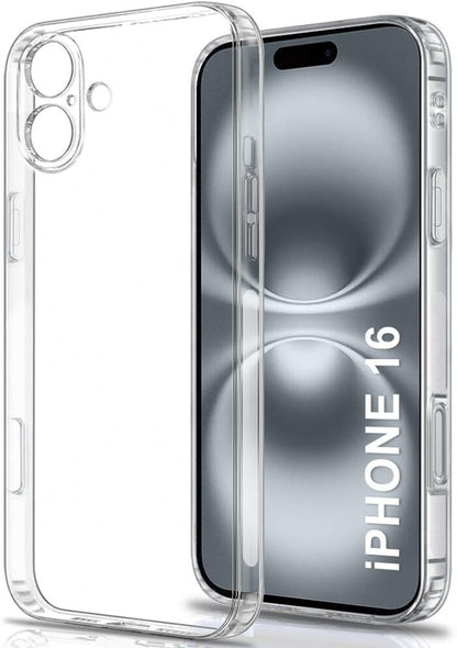 VAKIBO Premium Clear 1.5MM Thick Transparent Soft TPU Rubber Back Cover Case With Camera Protection Suitable for Apple iPhone 16