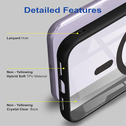 VAKIBO Megnatic Magsafe Black Coloured Soft with Hard back Back Cover Case With Camera Protection Ring Suitable for iPhone XR
