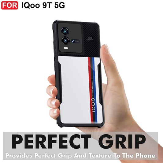 VAKIBO Super Premium Black Border Transparent Case With Corner Protection & Camera Protection Suitable for iQOO 10 5G
