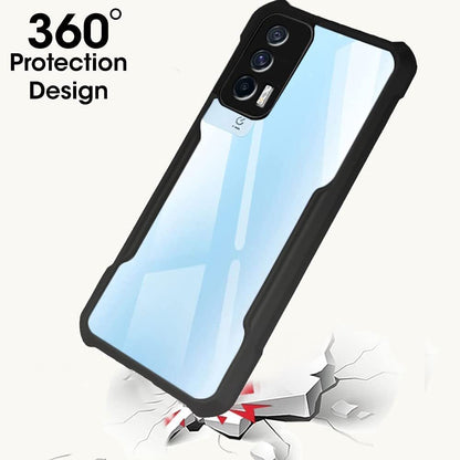 VAKIBO Super Premium Black Border Transparent Case With Corner Protection & Camera Protection Suitable for iQOO 7
