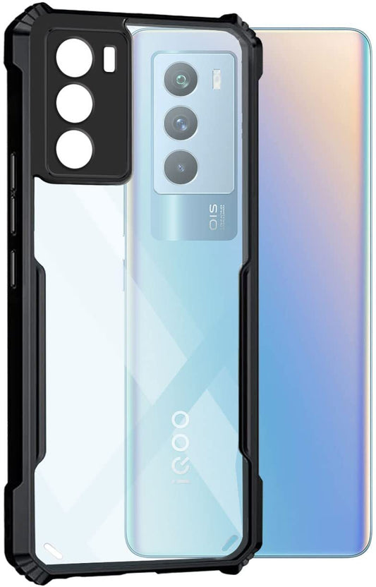 VAKIBO Super Premium Black Border Transparent Case With Corner Protection & Camera Protection Suitable for iQOO 9 SE