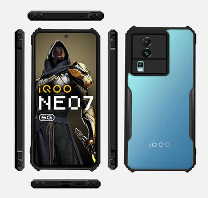 VAKIBO Super Premium Black Border Transparent Case With Corner Protection & Camera Protection Suitable for iQOO NEO 7