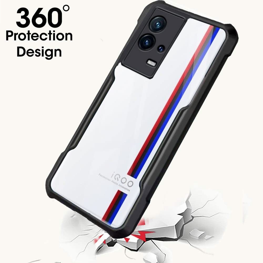 VAKIBO Super Premium Black Border Transparent Case With Corner Protection & Camera Protection Suitable for iQOO 9