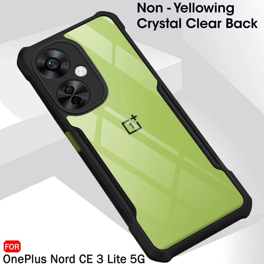 VAKIBO Super Premium Black Border Transparent Case With Corner Protection & Camera Protection Suitable for OnePlus Nord CE3 Lite