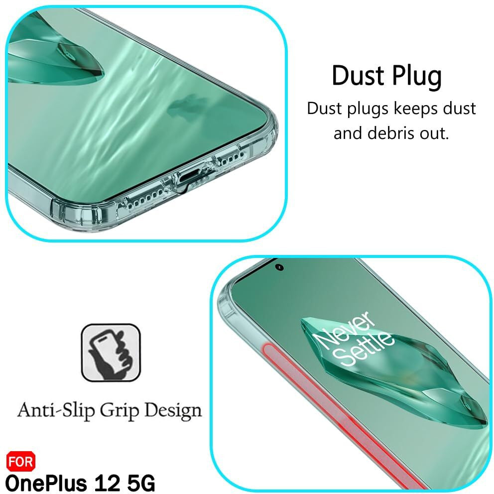 VAKIBO Premium Clear 1.5MM Thick Transparent Soft TPU Rubber Back Cover Case With Camera Protection Suitable for OnePlus 12